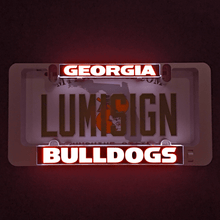 Load image into Gallery viewer, Georgia-Bulldogs-LumiSign-license-plate-frame-main-night-picture