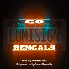Load image into Gallery viewer, Go-Bengals-LumiSign-License-Plate-Frame-Night-Main-Picture