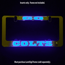 Load image into Gallery viewer, Go-Colts-LumiSign-Illuminated-License-Plate-Frame-Main-Black-Swatch