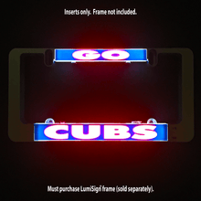 Load image into Gallery viewer, Go-Cubs-LumiSign-License-Plate-Main-Night-SWATCH