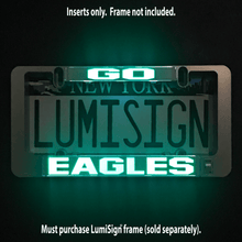 Load image into Gallery viewer, Go-Eagles-LumiSign-license-plate-frame-main-night-picture