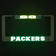 Load image into Gallery viewer, Go-Packers-2-LumiSign-License-plate-frame-main-night-Swatch