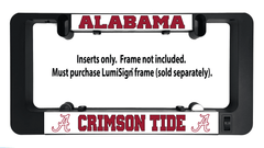 Alabama Crimson Tide LumiSign insert in black holder, showing ALABAMA and CRIMSON TIDE