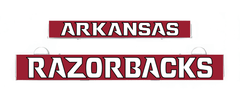 LumiSign insert with red ARKANSAS text and RAZORBACKS banner, white outline