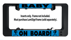 Baby Boy On Board sign inserts with blue "ON BOARD!" strip; inserts only
