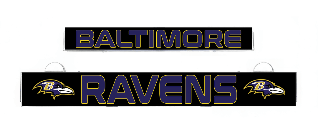 Baltimore Ravens light-up insert with BALTIMORE text and Ravens logos on black
