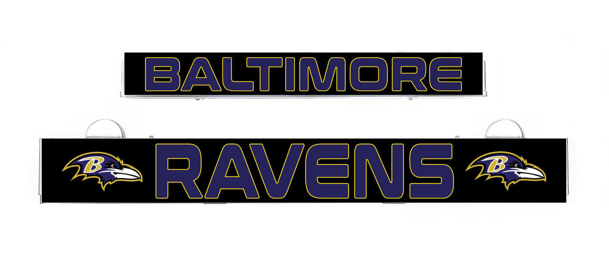 Baltimore Ravens light-up insert with BALTIMORE text and Ravens logos on black