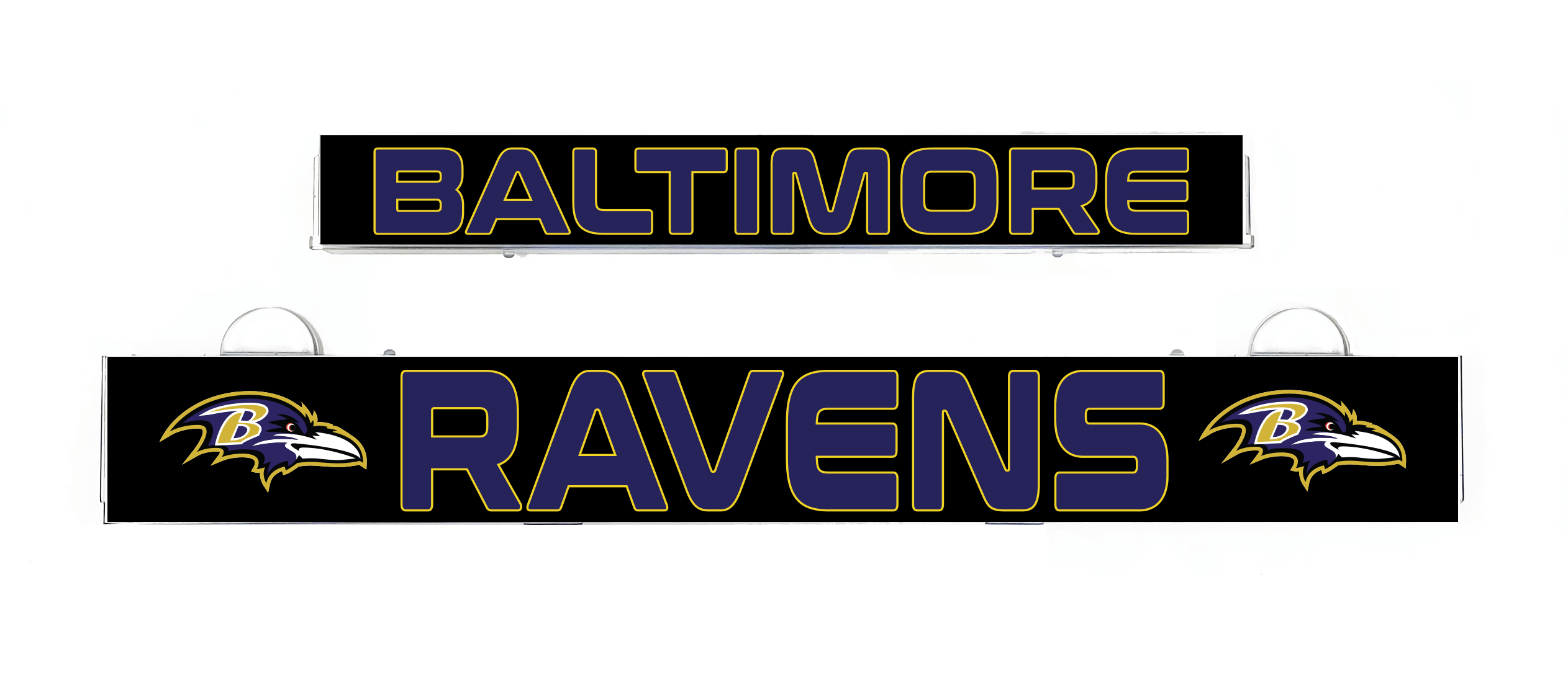 Baltimore Ravens light-up insert with BALTIMORE text and Ravens logos on black
