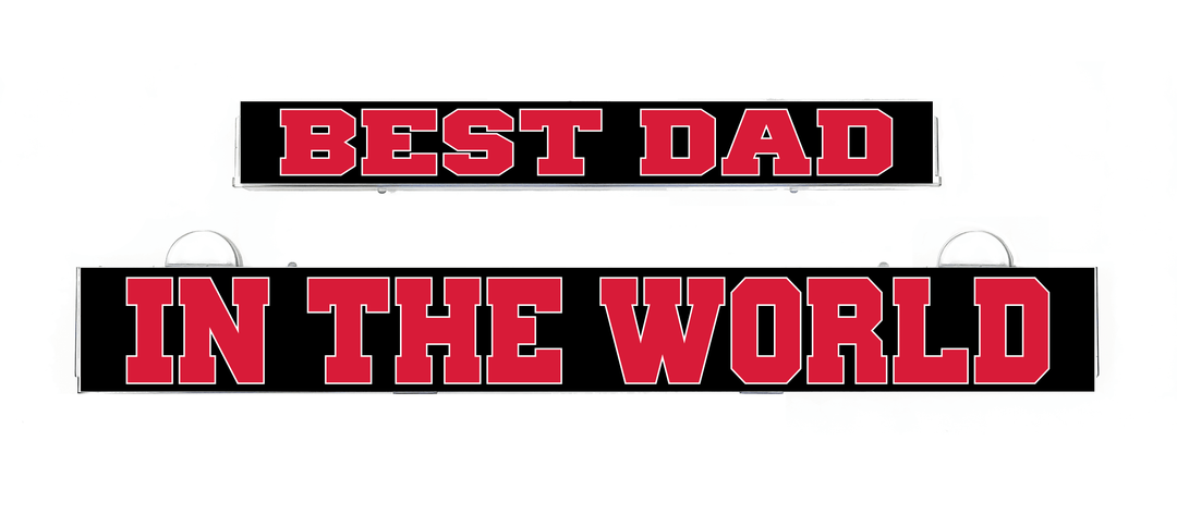 Best Dad in the World LED light insert for LumiSign, red and white text
