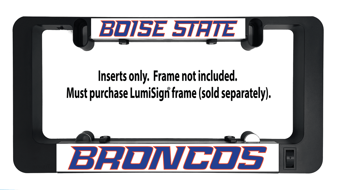 Boise State Broncos LumiSign insert in black case; inserts-only instruction text