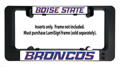 Boise State Broncos LumiSign insert in black case; inserts-only instruction text