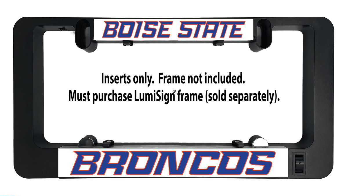 Boise State Broncos LumiSign insert in black case; inserts-only instruction text