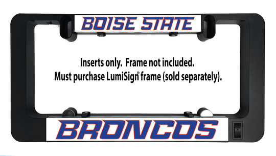Boise State Broncos LumiSign insert in black case; inserts-only instruction text