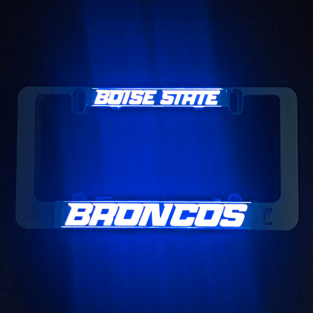 Boise State Broncos LumiSign insert glowing blue with BOISE STATE and BRONCOS