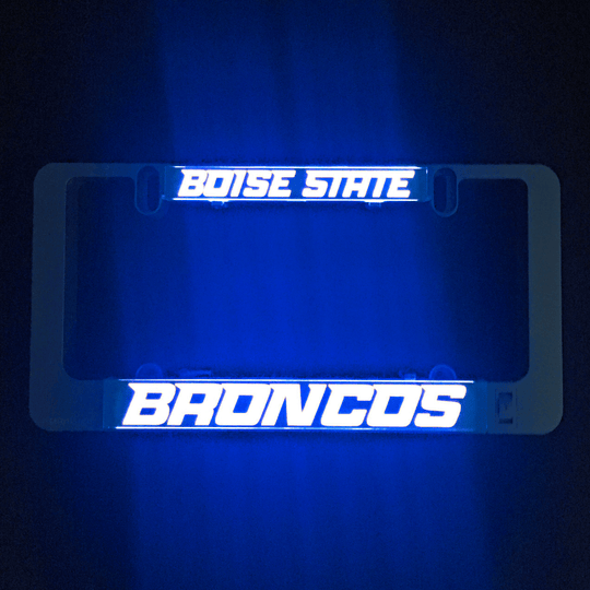 Boise State Broncos LumiSign insert glowing blue with BOISE STATE and BRONCOS