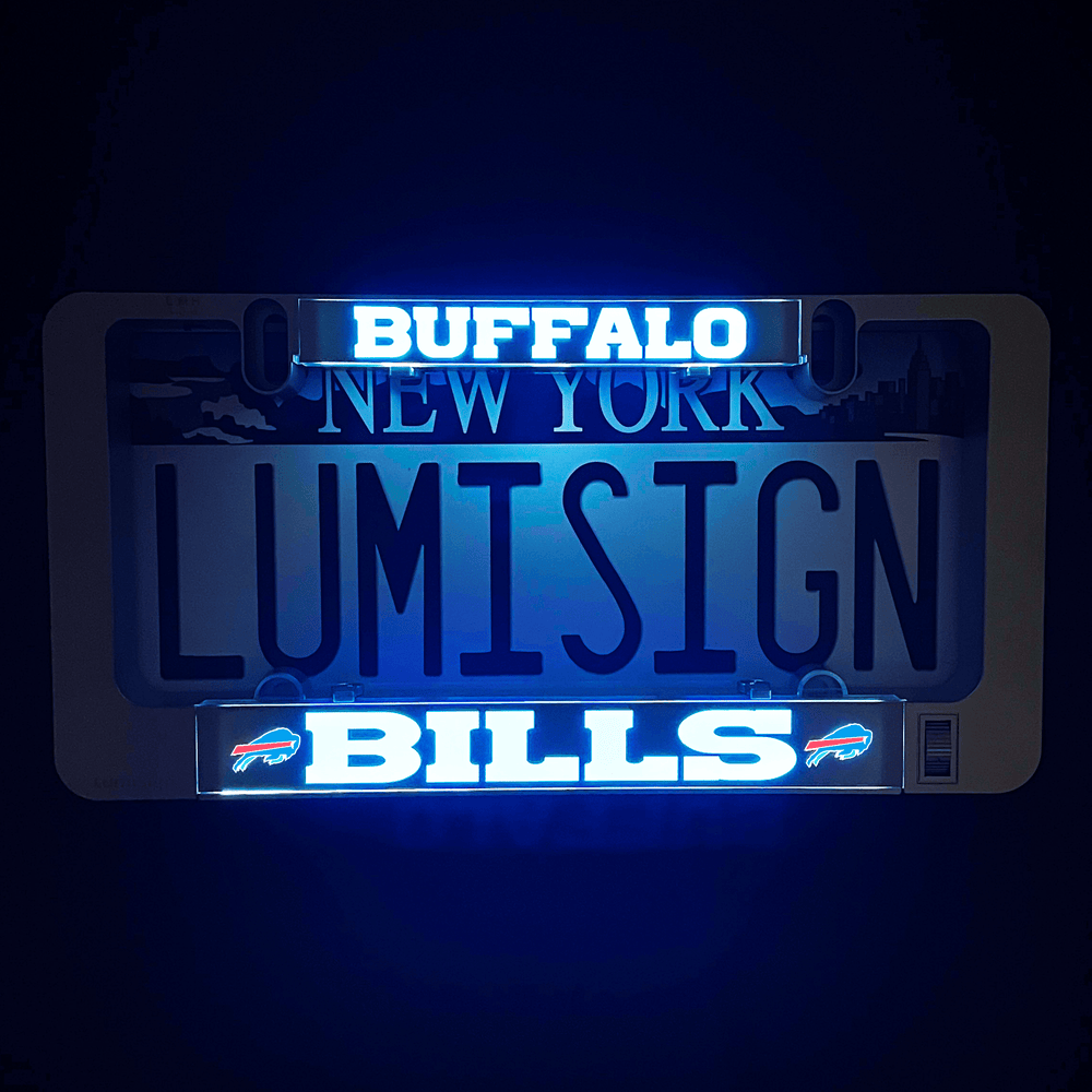 Buffalo Bills LumiSign insert with BUFFALO NEW YORK LUMISIGN BILLS glow text