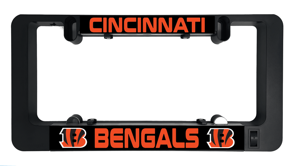 Bengals LumiSign insert with black frame and orange team wordmark