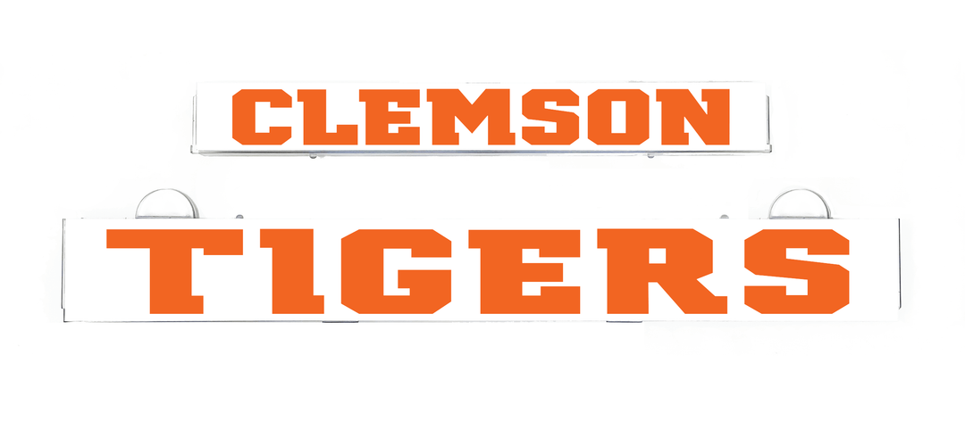 Clemson Tigers LumiSign insert with orange CLEMSON and TIGERS lettering