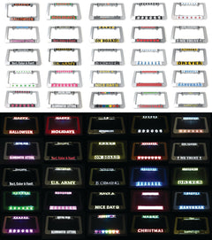 Assorted illuminated LumiSign sign inserts with different themed text options
