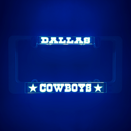 Glowing Dallas Cowboys insert plate with white star graphics