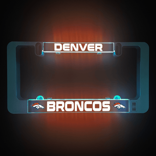LUMISIGN frame insert with Denver Broncos logo and illuminated DENVER text