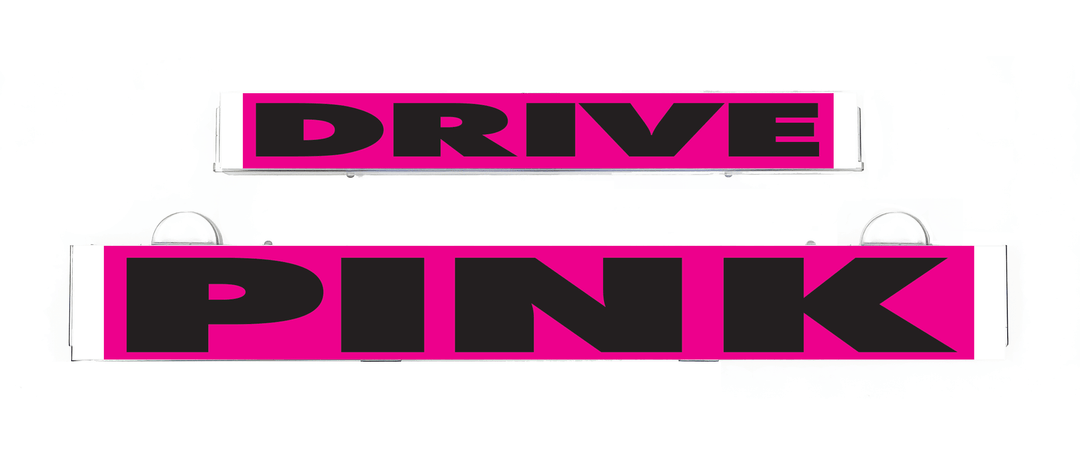Pink DRIVE PINK insert strips for LumiSign, two logo sections