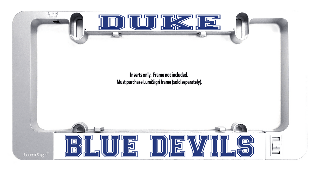 LumiSign insert with BLUE DEVILS logo in a gray frame holder (inserts only)