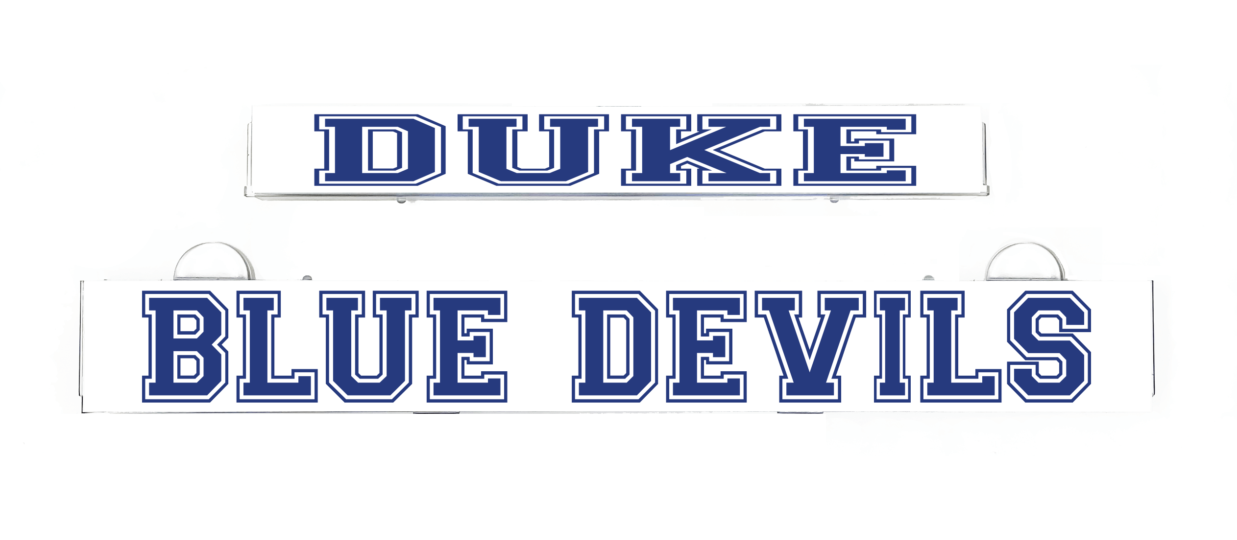 LumiSign insert with DUKE and BLUE DEVILS lettering in blue