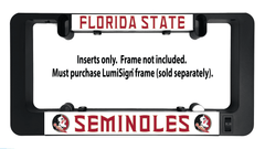 LumiSign frame holding Florida State Seminoles inserts; inserts-only instructions