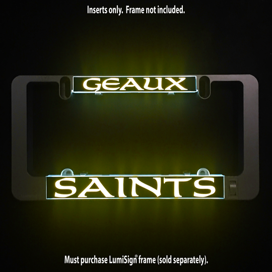 Geaux Saints LumiSign insert with glowing gold lettering; frame not included