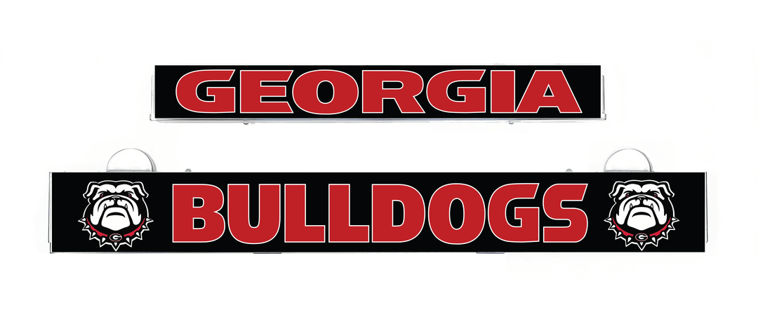 Georgia Bulldogs LumiSign insert with Georgia header and Bulldogs logo, black background.