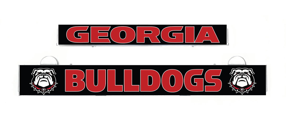 Georgia Bulldogs LumiSign insert with Georgia header and Bulldogs logo, black background.