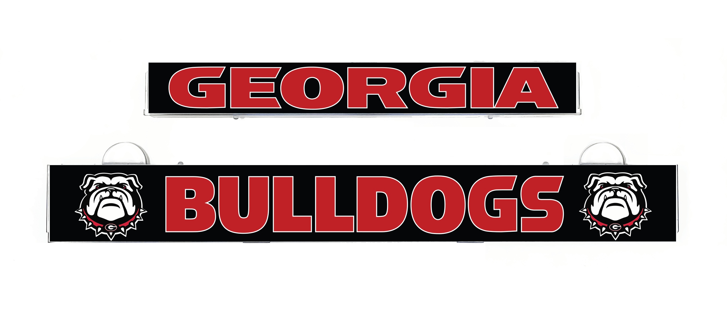 Georgia Bulldogs LumiSign insert with Georgia header and Bulldogs logo, black background.