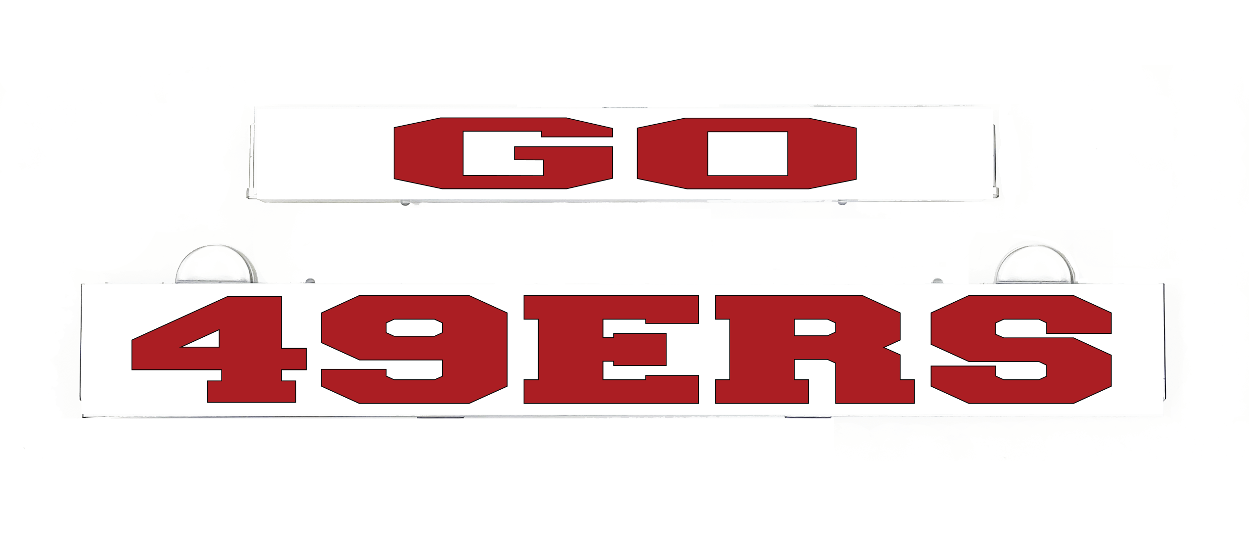GO 49ers inserts for LumiSign, red and white 49ERS logo