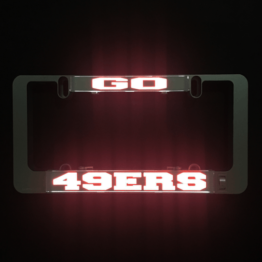 LUMISIGN frame with lit 49ERS insert, red outline letters
