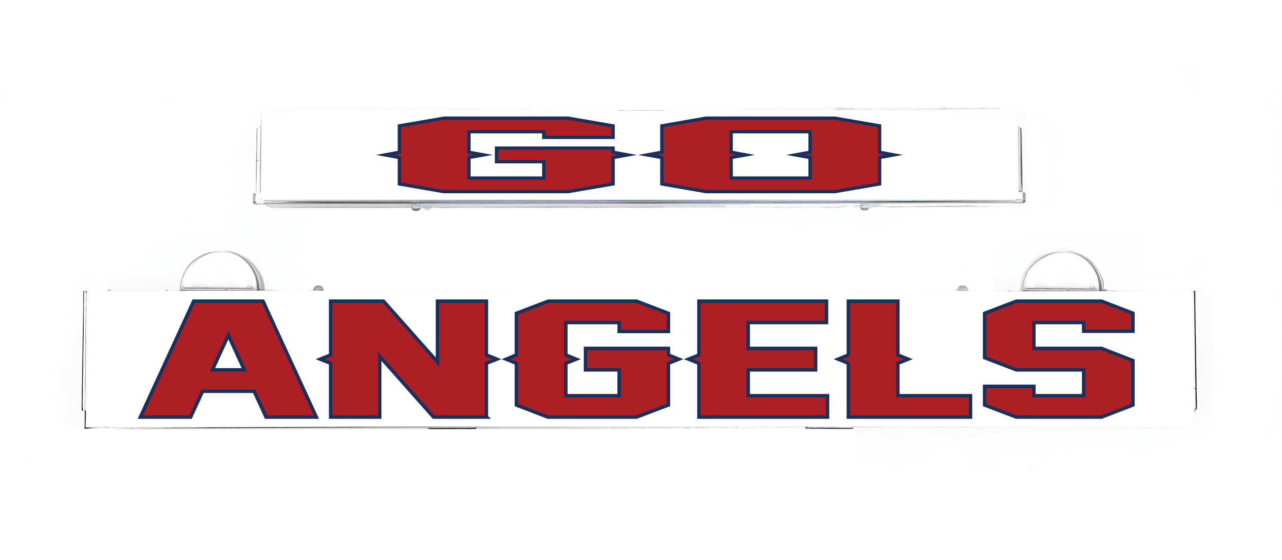 GO ANGELS LumiSign insert panel, red and white ANGELS lettering