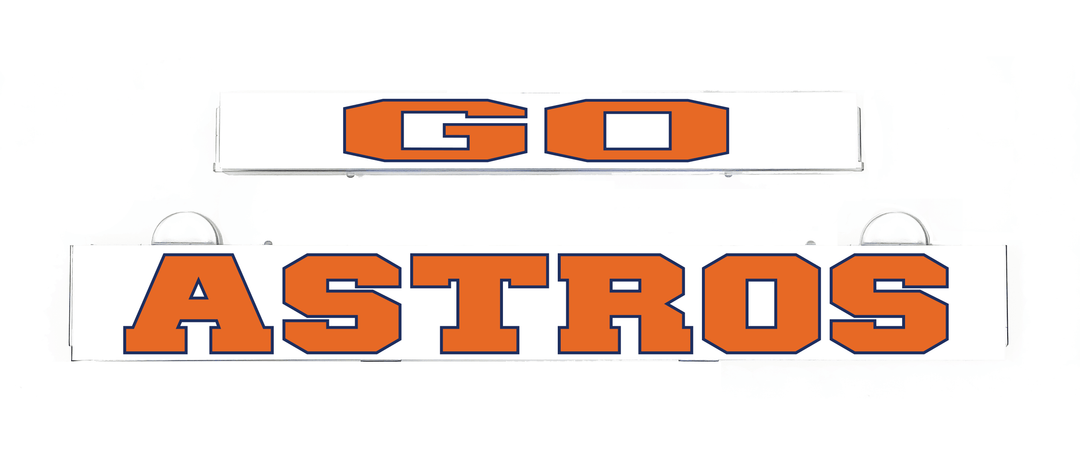 LumiSign GO ASTROS insert, orange and white team logo lettering on a white strip