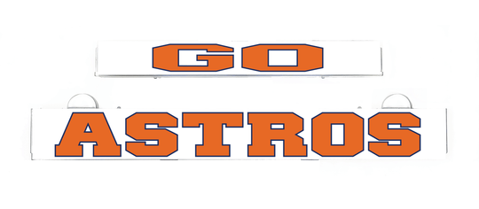 LumiSign GO ASTROS insert, orange and white team logo lettering on a white strip