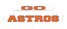 LumiSign GO ASTROS insert, orange and white team logo lettering on a white strip