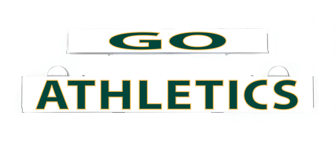 GO ATHLETICS light-up insert sign with GO logo and ATHLETICS lettering