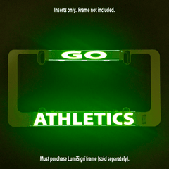 Green glowing GO ATHLETICS light-up insert with GO header and ATHLETICS text