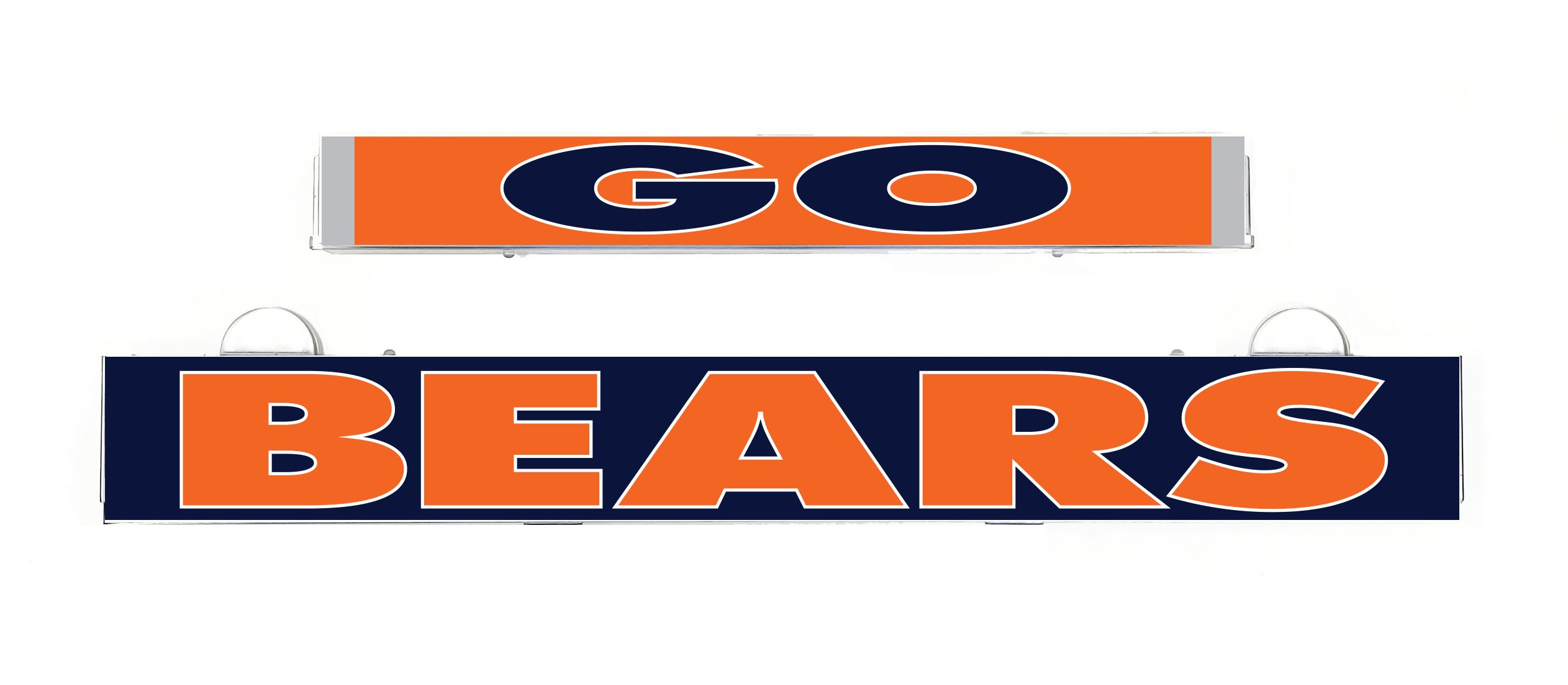 LumiSign GO BEARS LED insert with orange and blue text strip