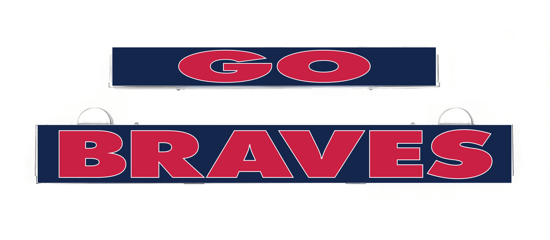 LumiSign GO BRAVES sign insert with blue and red BRAVES lettering