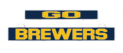 LumiSign GO Brewers display inserts with blue and yellow lettering