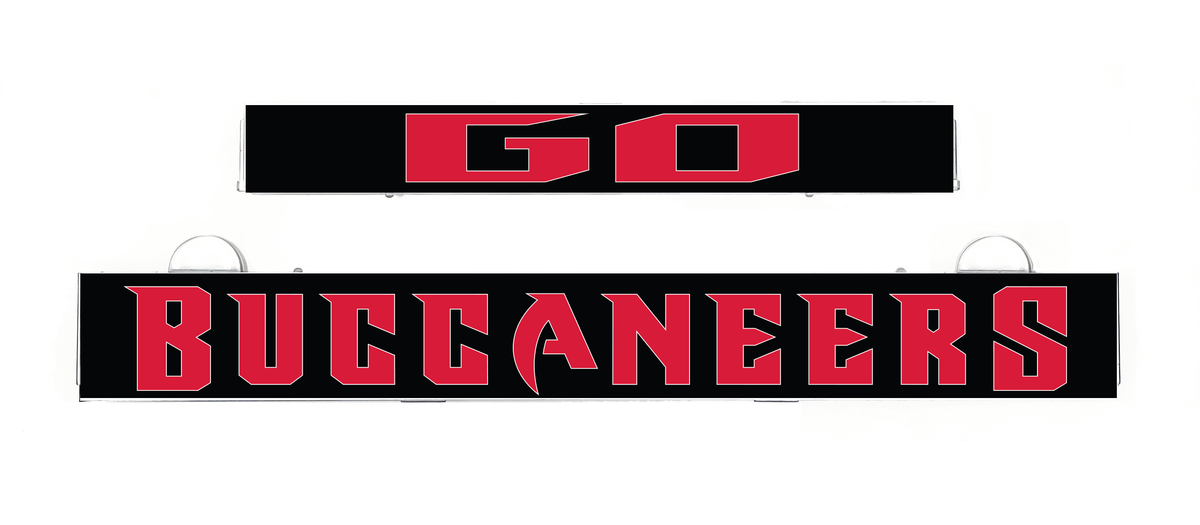 Buccaneers LumiSign insert panel with red and black lettering