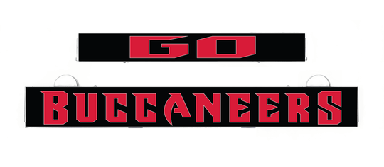 Buccaneers LumiSign insert panel with red and black lettering