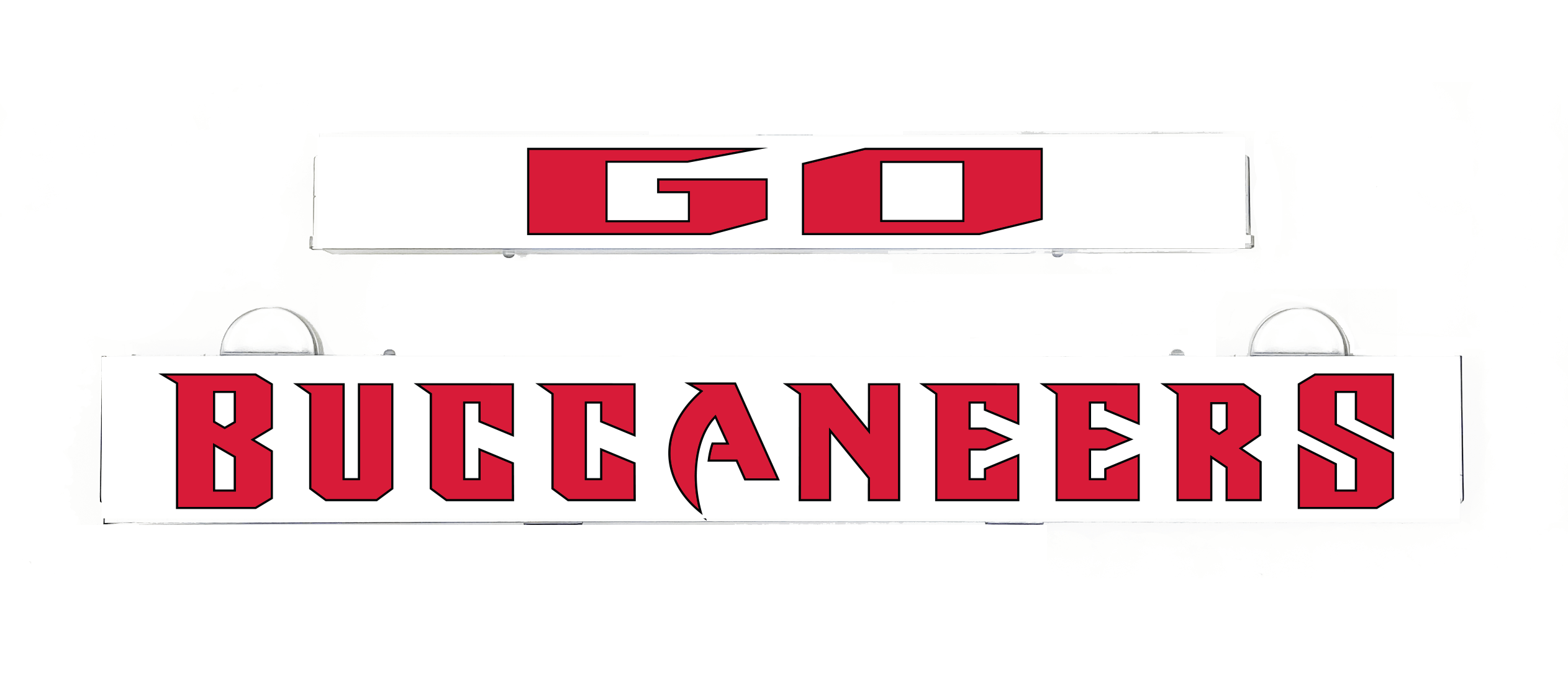 Tampa Bay Buccaneers LumiSign insert with red wordmark on white panel