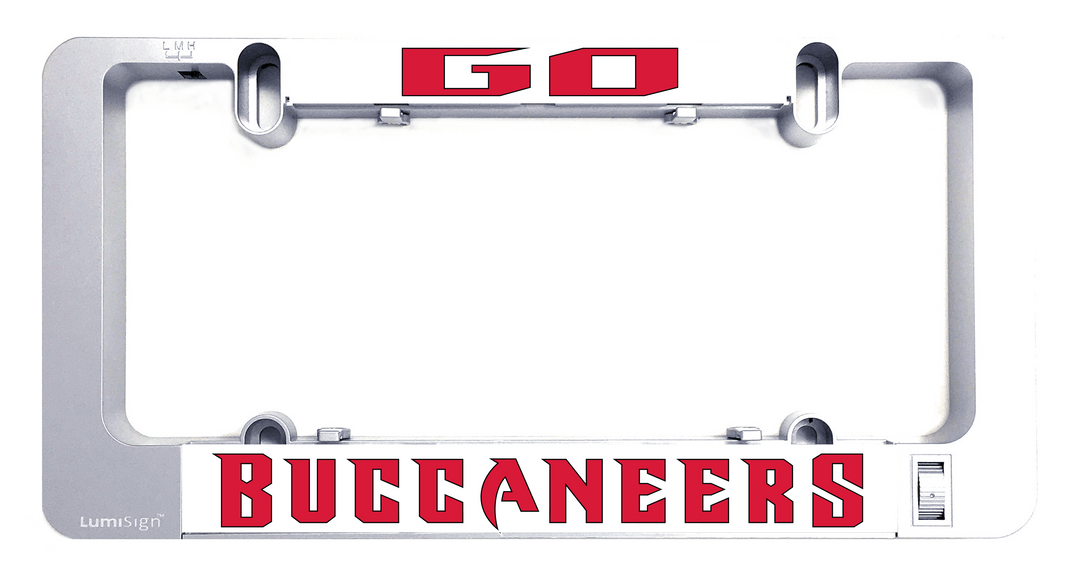 Buccaneers LumiSign insert with red team wordmark on light background