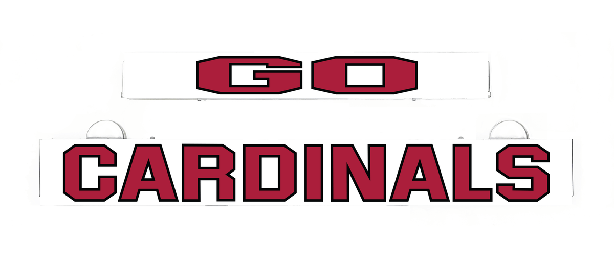 LumiSign GO Cardinals insert strip with red-and-black “CARDINALS” lettering