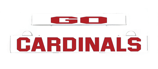 Go Cardinals LumiSign insert with GO logo and CARDINALS lettering